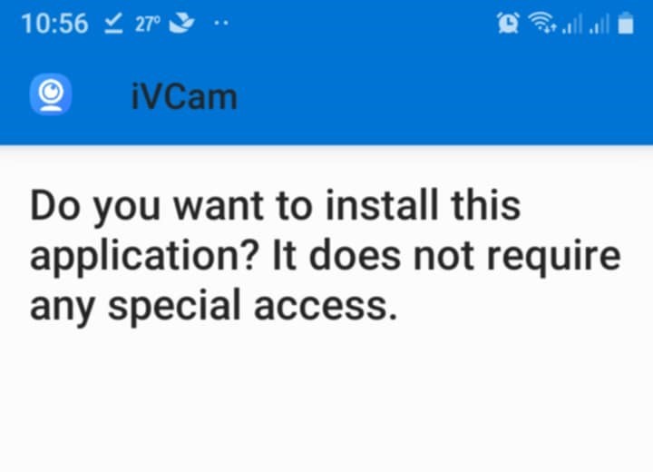 iVCam for Android Installing Step 3
